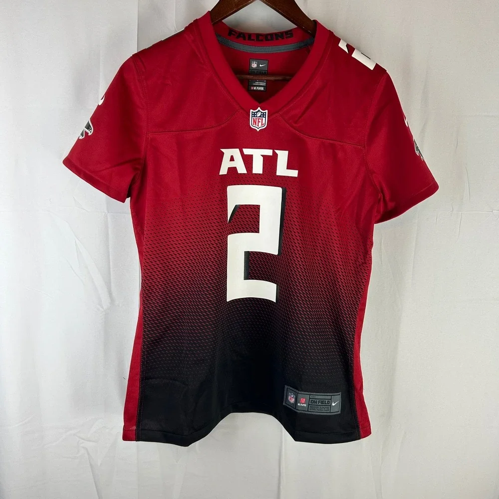 Nike Atlanta Falcons Jersey Women L Red‎ Black Matt Ryan 2 Gradient NFL On Field